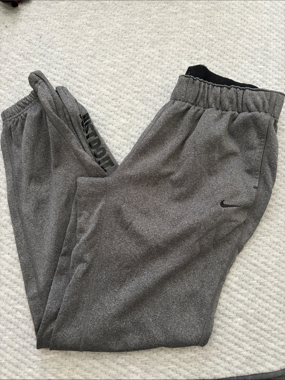 Nike Gray Athletic Sweatpants with Black Swoosh